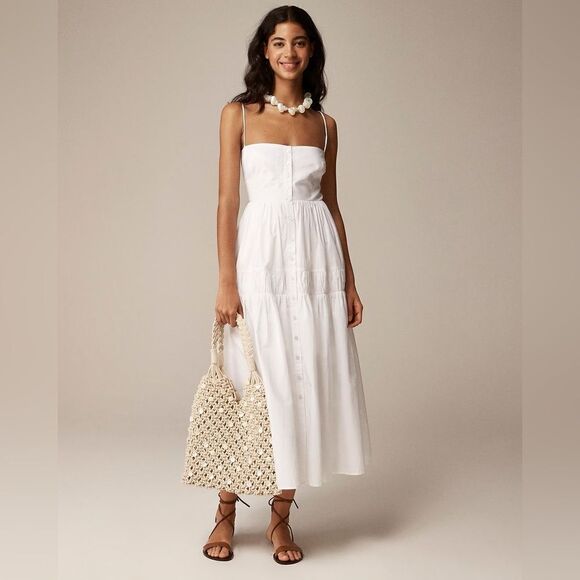 NWT J CREW A-line midi dress in cotton poplin - Picture 2 of 8